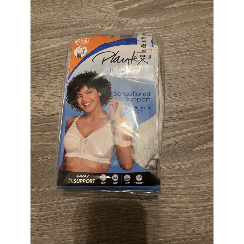 Playtex 18 hour Bra 48B white 20/27 wirefree